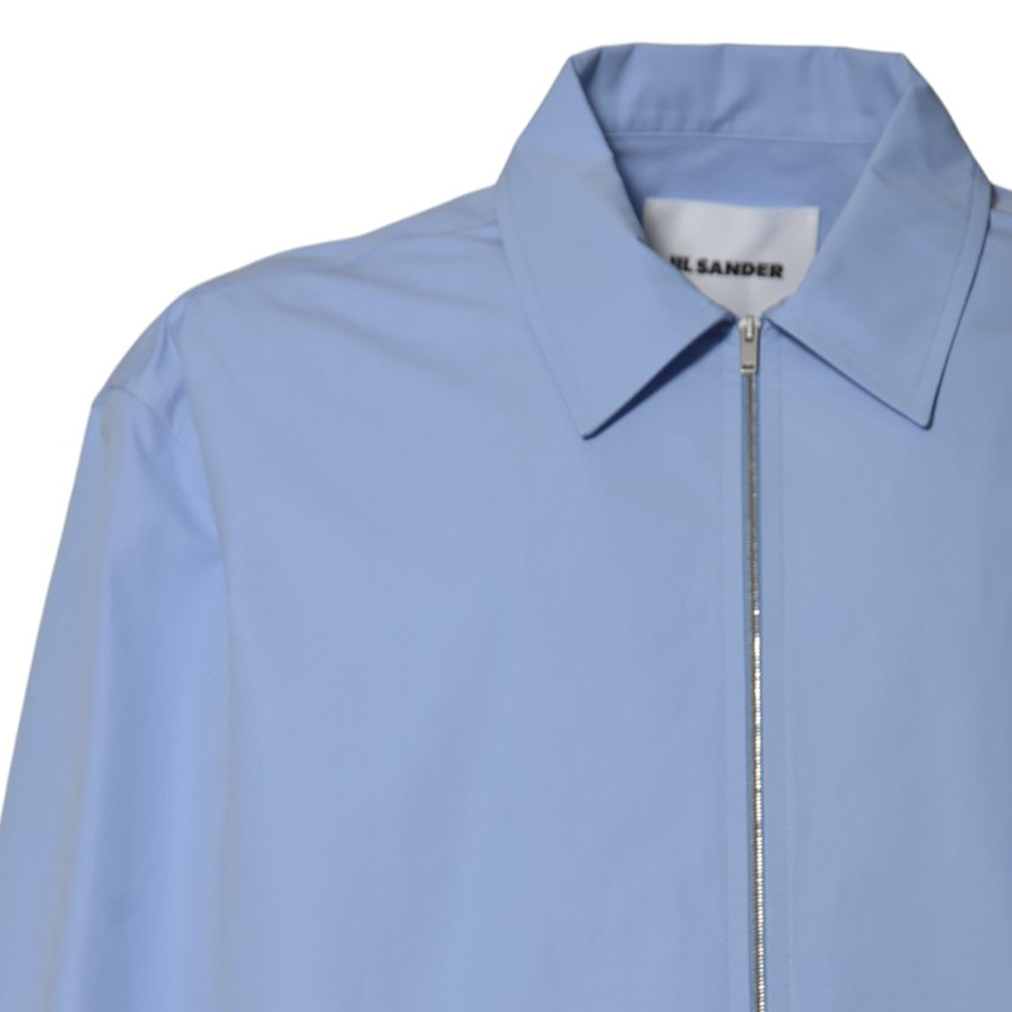 Jil Sander Long-Sleeve Clear Blue Shirt With Zippered Closure
