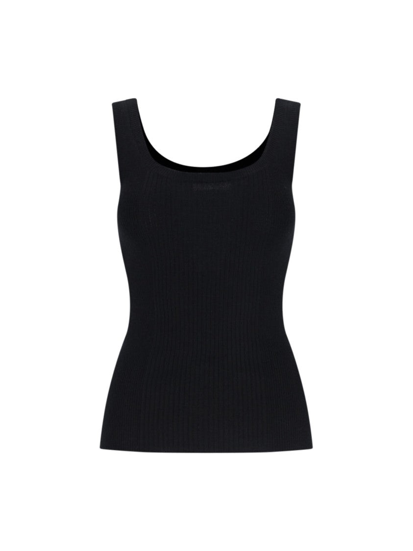 6397 Ribbed Knit Tank Top – Black