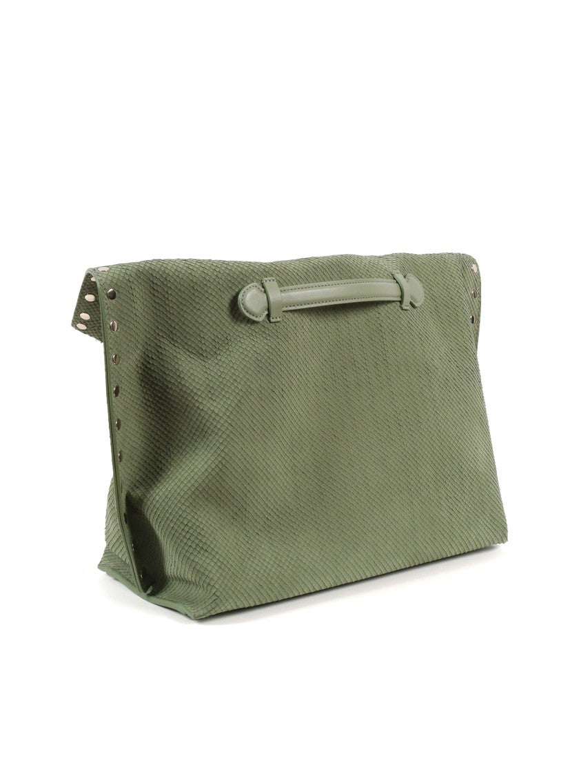 Zanellato Srl Green Spinoso Amoretto Textured Leather Tote Bag