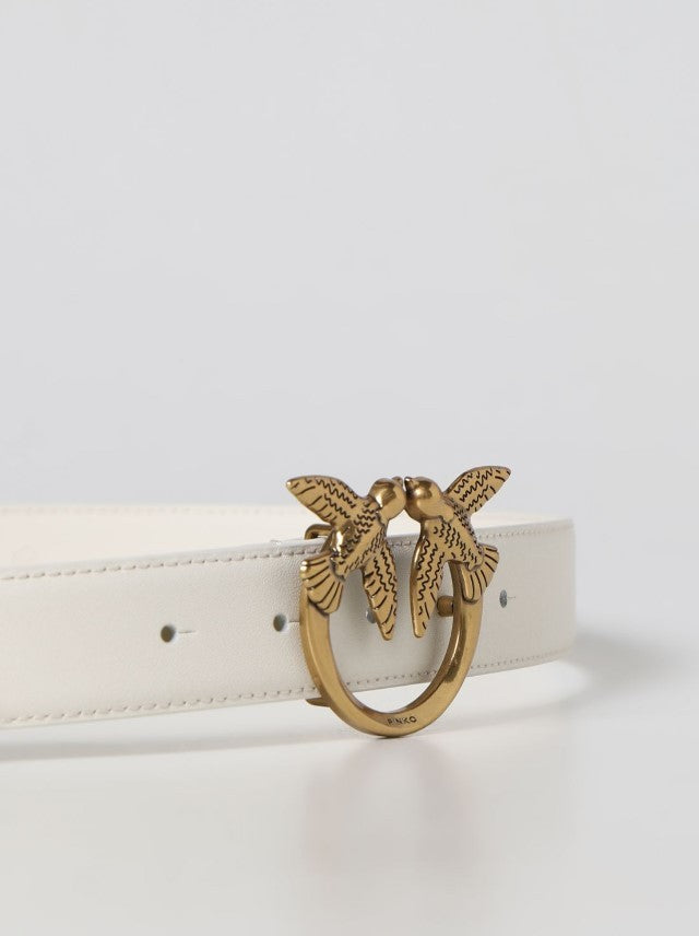 Pinko White Leather Belt