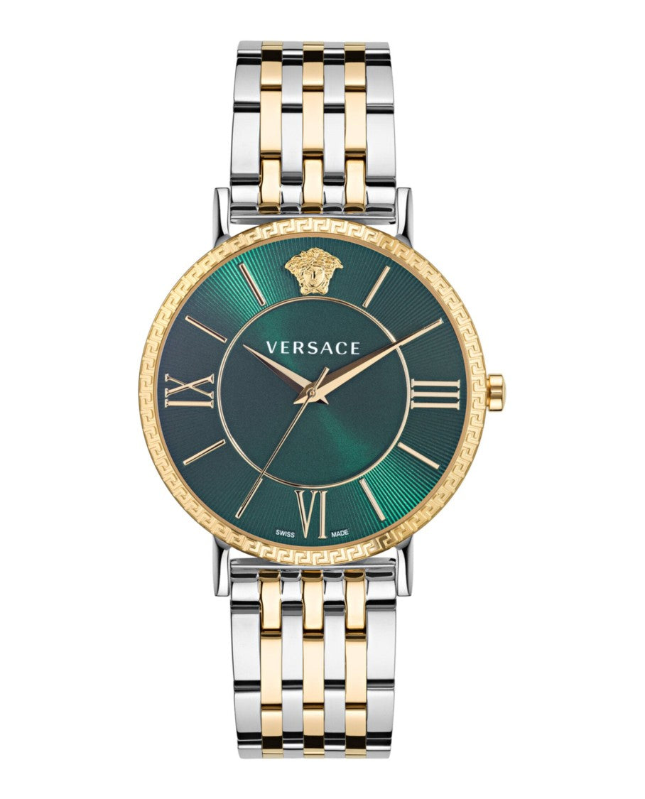 Versace V-Eternal Bracelet Watch With Green Guilloche Dial