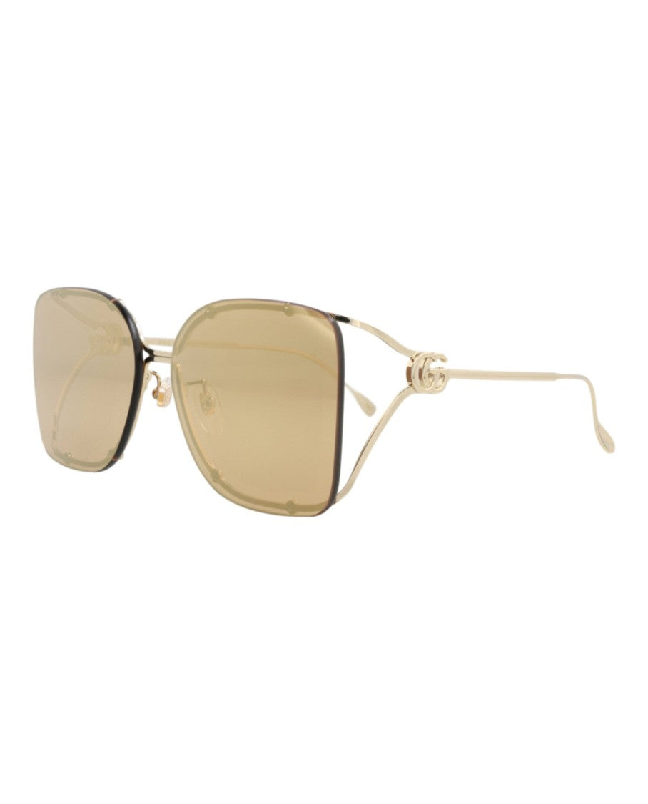 Gucci Square-Frame Metal Sunglasses