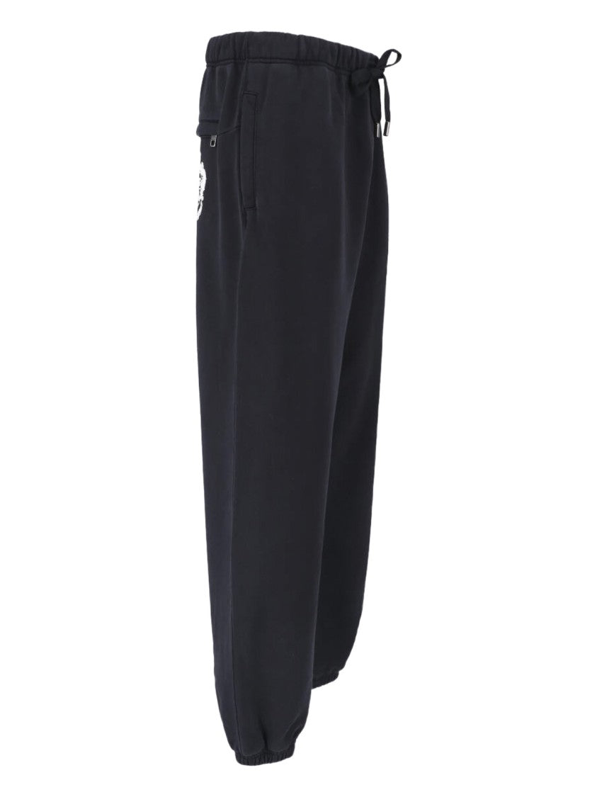 Dolce & Gabbana Black Logo Drawstring Cotton Sports Pants