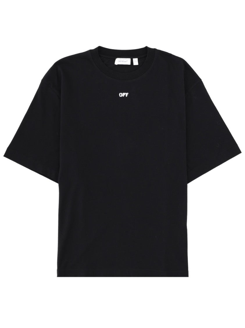 Off-White Black Distressed Arrow Graphic Cotton T-Shirt
