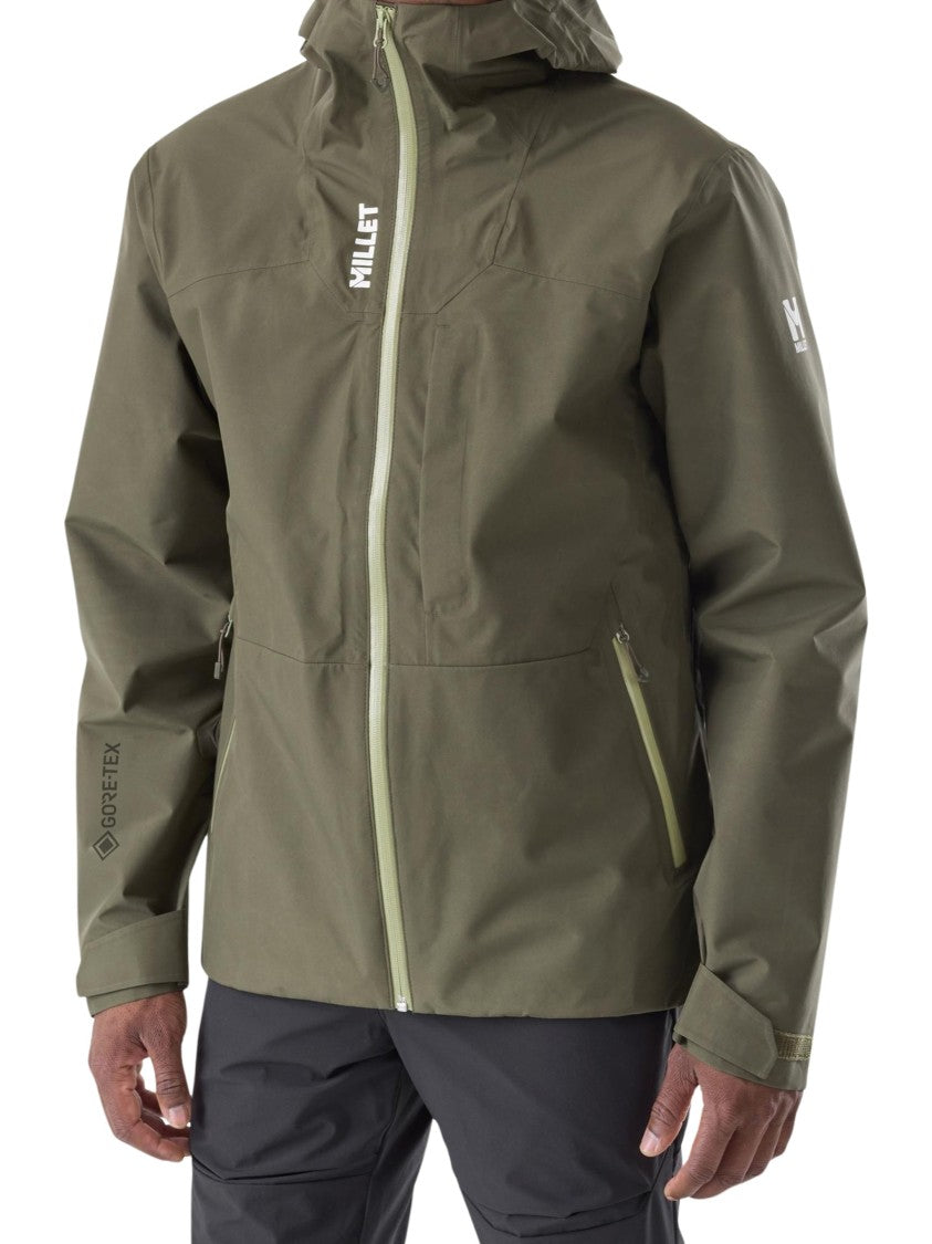 Millet Technical Green Hooded Jacket With Gore-Tex Protection