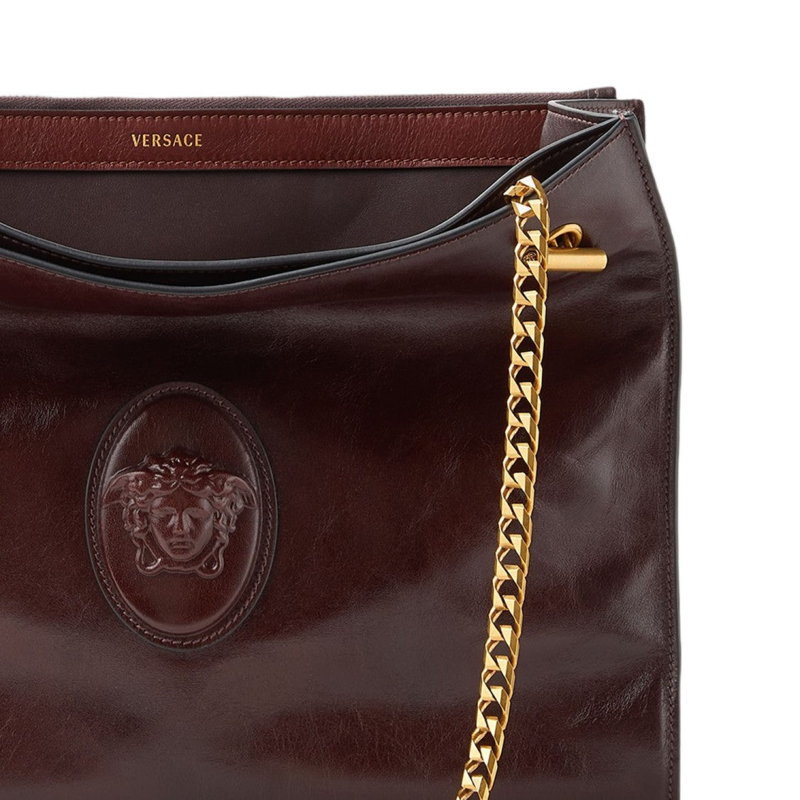 Versace Cabine Leather Shoulder Bag