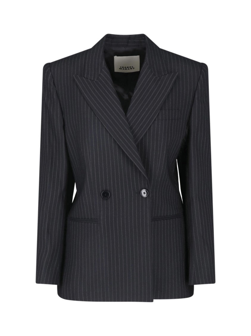 Isabel Marant Ranya Double-Breasted Tailored Wool Blazer