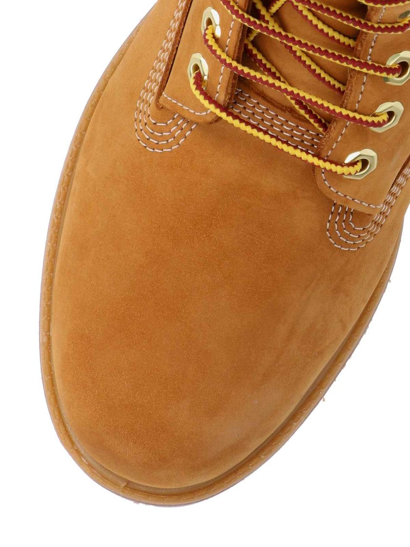 Timberland Waterproof Brown Suede Boots With Contrast Stitching And Padded Collar