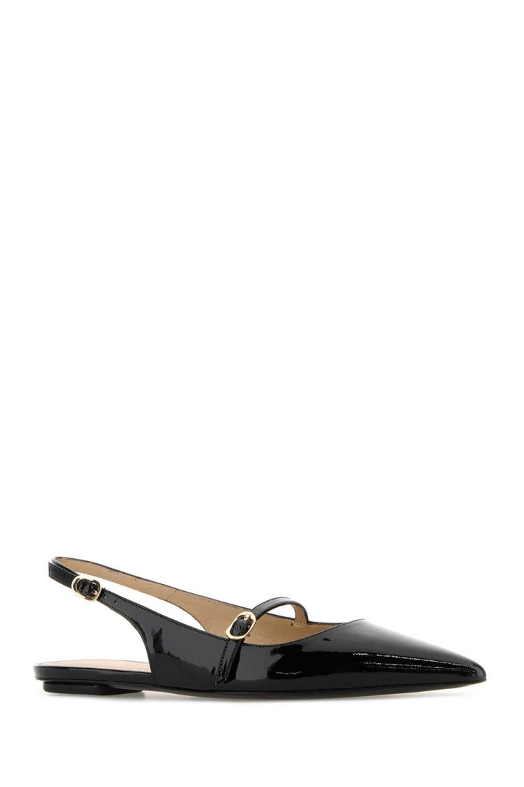 Stuart Weitzman Black Leather Emilia Ballerinas