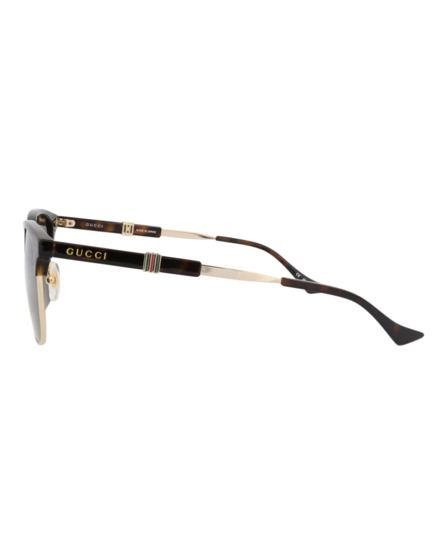 Gucci Square-Frame Metal Sunglasses