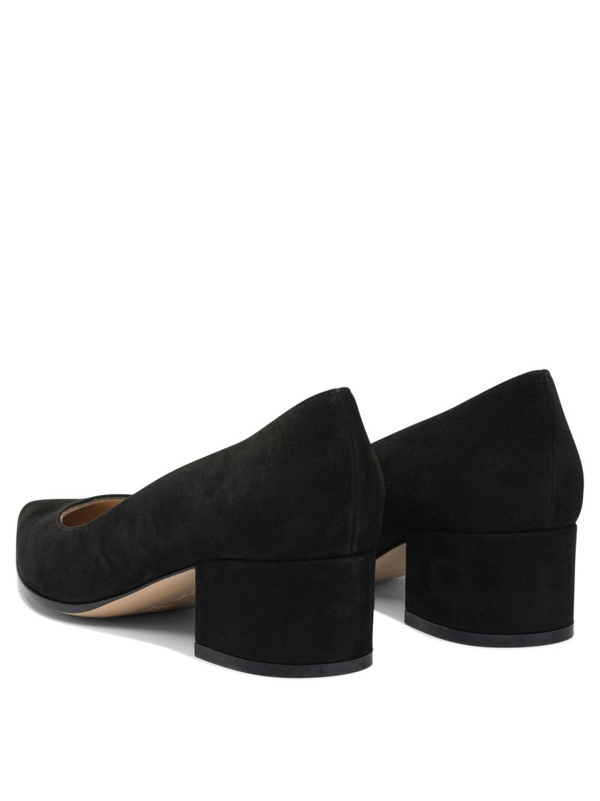 Gianvito Rossi Black Suede Heeled Pumps