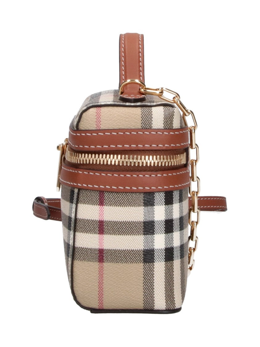 Burberry Mini Check Vanity Chain Handbag