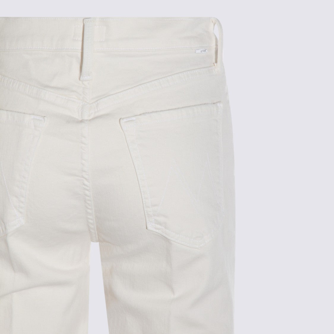 Mother High-Waisted White Cotton Jeans With Functional Pockets