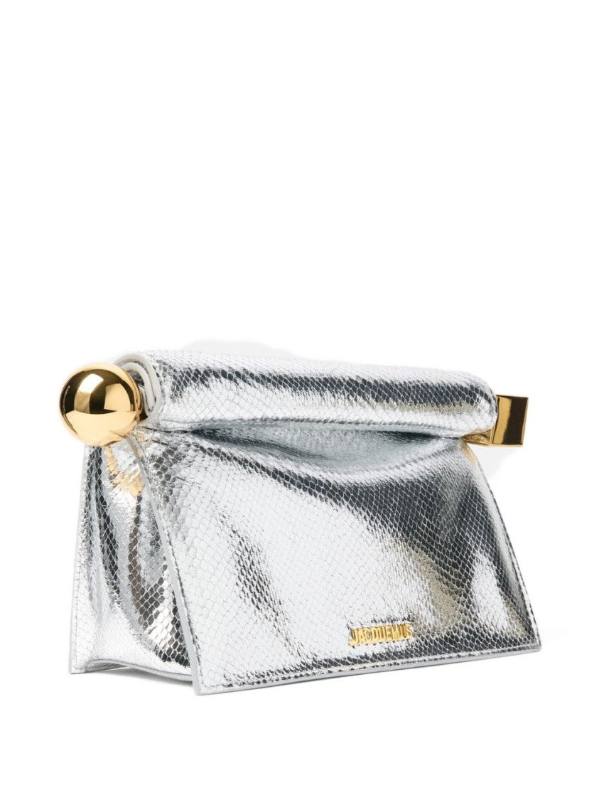 Jacquemus Rectangular Silver Lizard-Skin Effect Bag