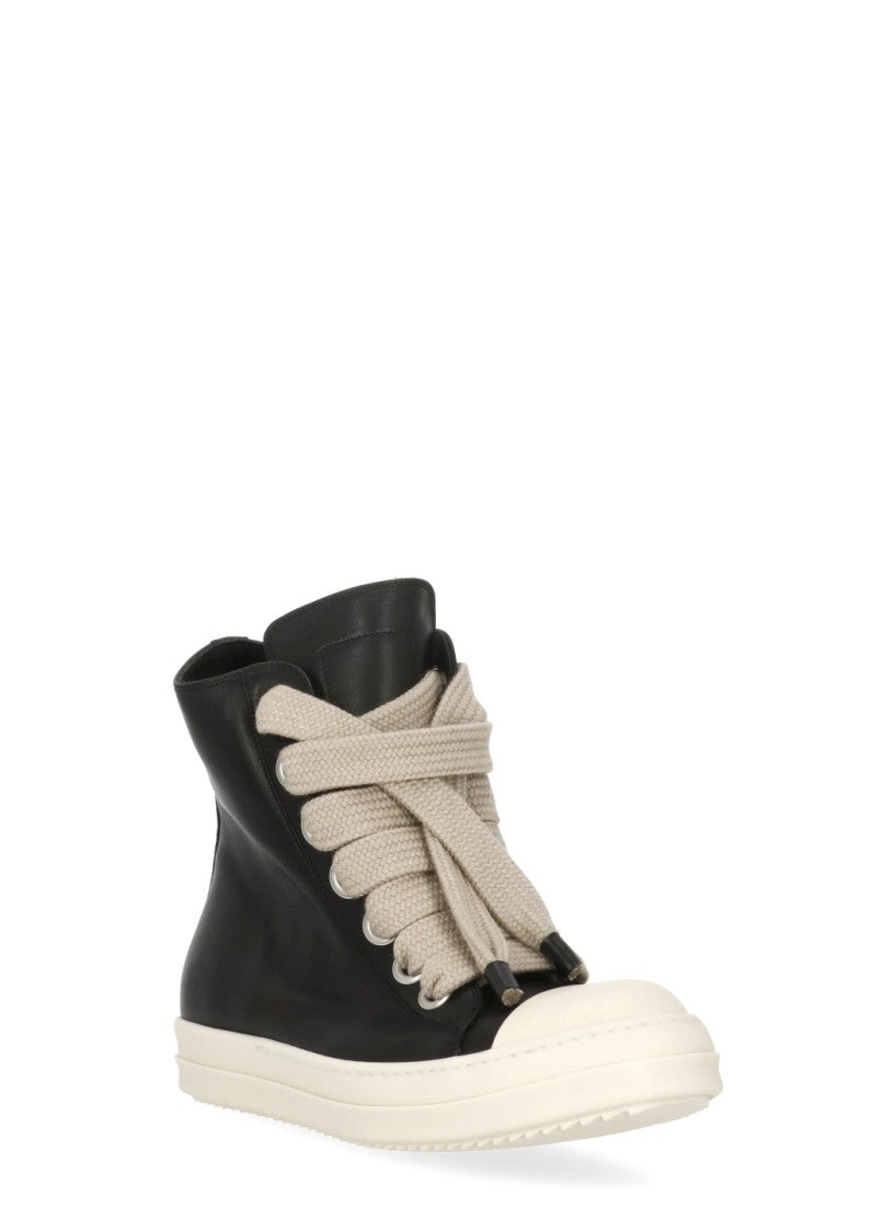 Rick Owens Black Jumbo Laces Side Zip Sneakers