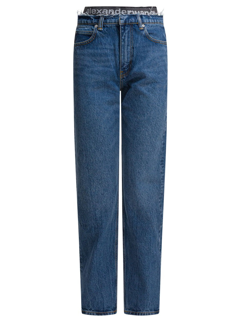 Alexander Wang Straight-Leg Denim Jeans With Sporty Detailing