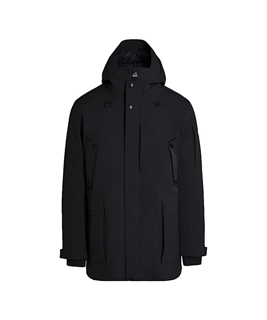 Alpha Tauri Minimalist Black Parka With Intelligent Functionality