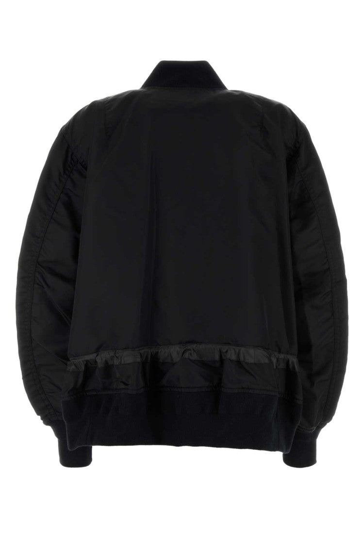 Sacai Black Nylon Bomber Jacket