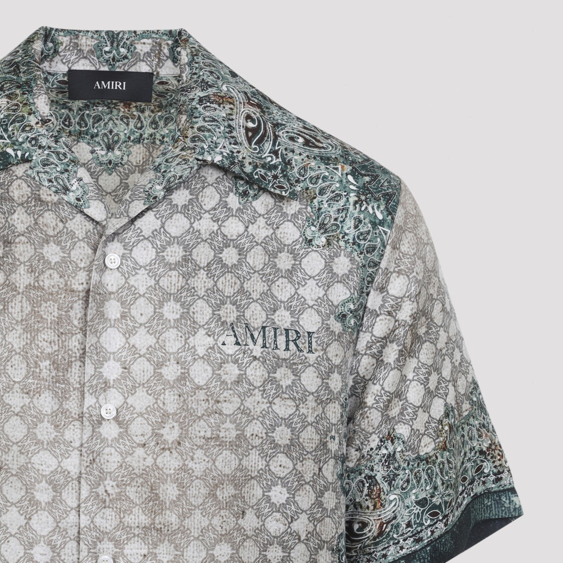 Amiri Silk Shirt With Intricate Paisley And Geometric Pattern