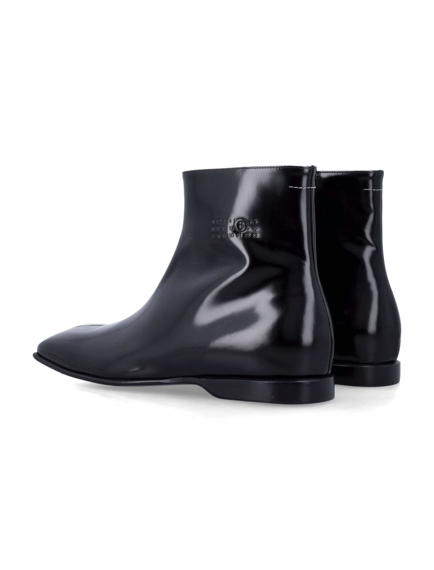 Mm6 By Maison Margiela Bovine Leather Ankle Boots With Square Toe