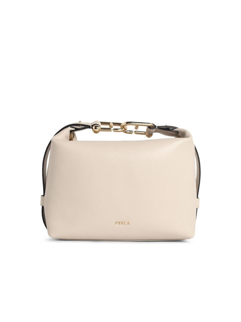 Furla Mini 'Tonie' Ivory Leather Shoulder Bag