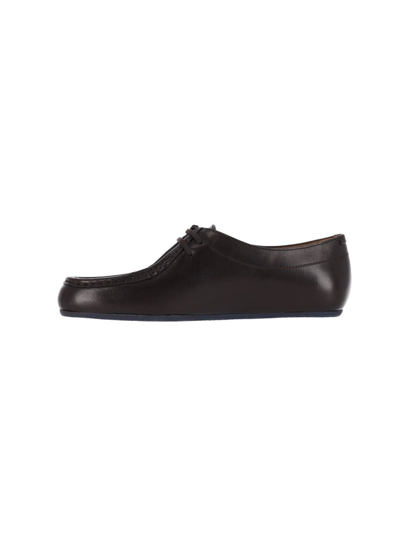 Jil Sander Brown Hood Calfskin Flat Shoes
