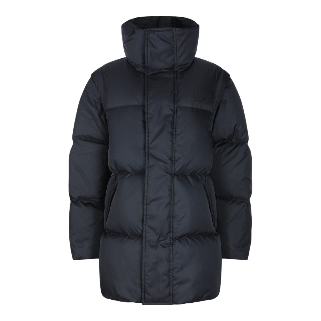 Mm6 By Maison Margiela Puffer Coat With Structured Collar And Concealed Placket