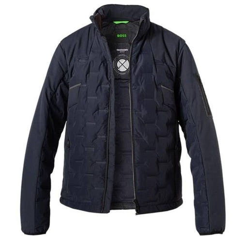 Hugo Boss Quilted High Collar Casual Jacket With Zippered Pockets