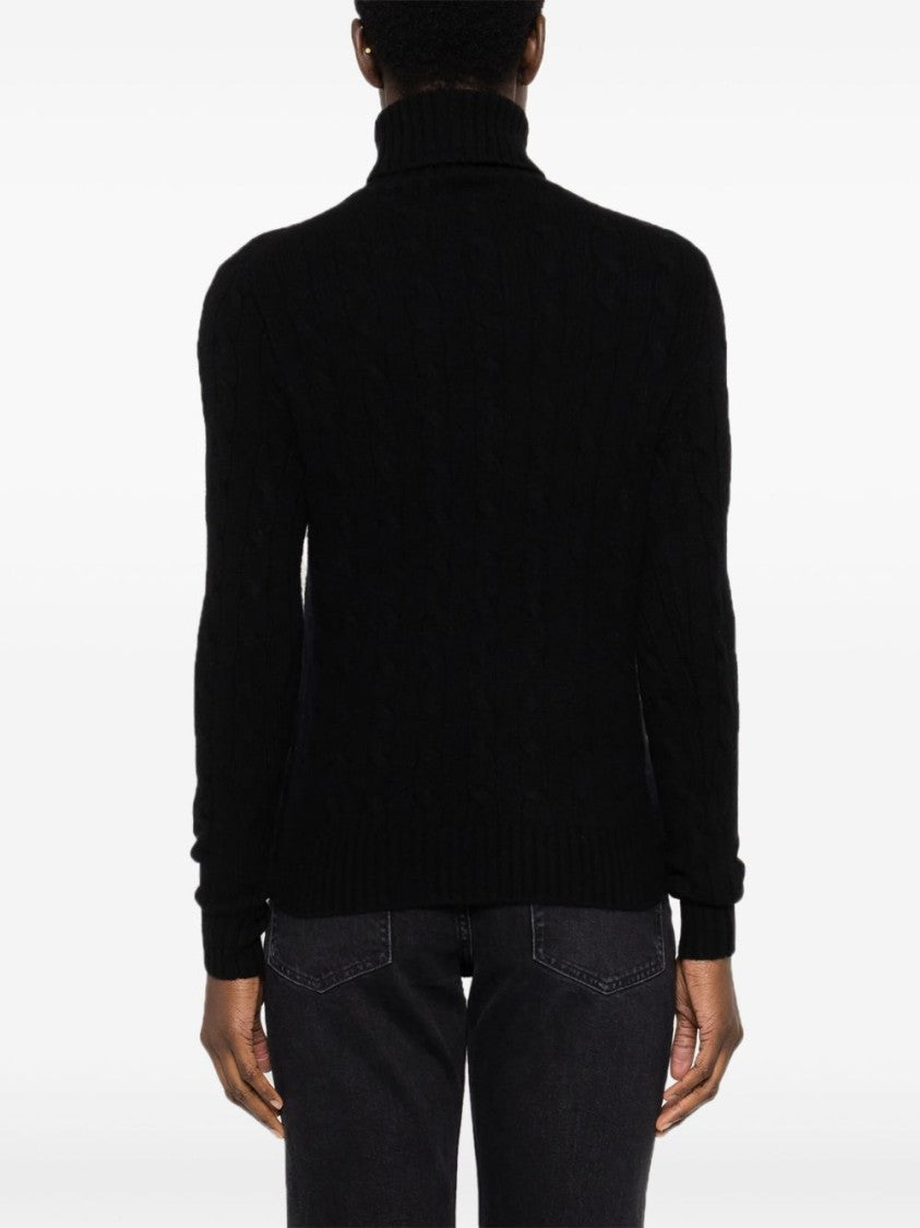 Polo Ralph Lauren Cable Knit Black Turtleneck Sweater
