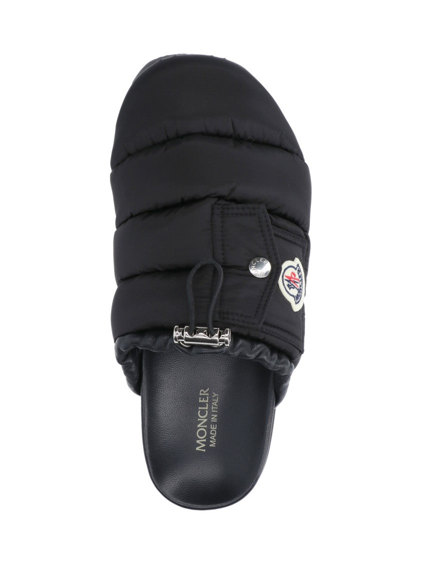Moncler "Mon Pocket" Padded Mules Black