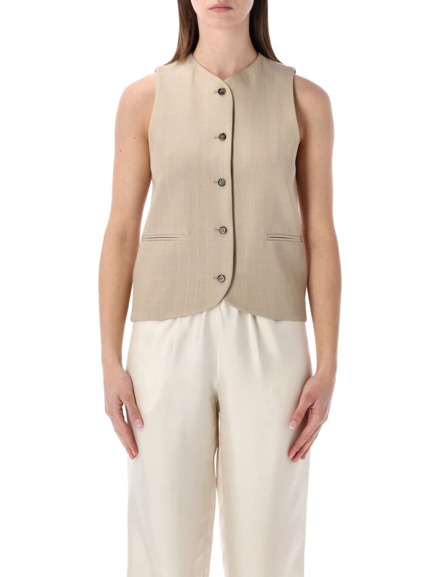 Loulou Studio Paco Tailored Structured Sleeveless Vest