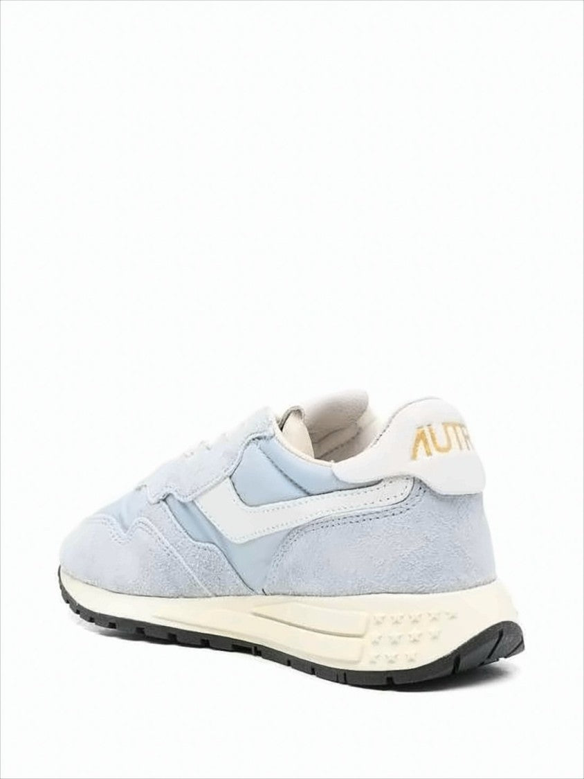 Autry Layered Light Blue Suede And Nylon Sneakers