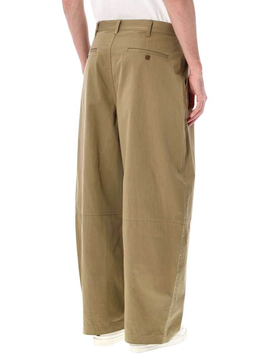 Comme Des Garçons Pleated Wide Leg Chino Pants
