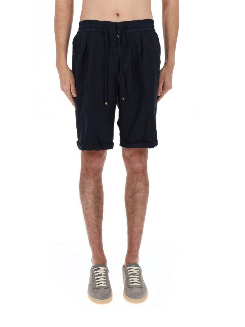 Brunello Cucinelli Relaxed-Fit Elastic-Waist Linen Bermuda Shorts