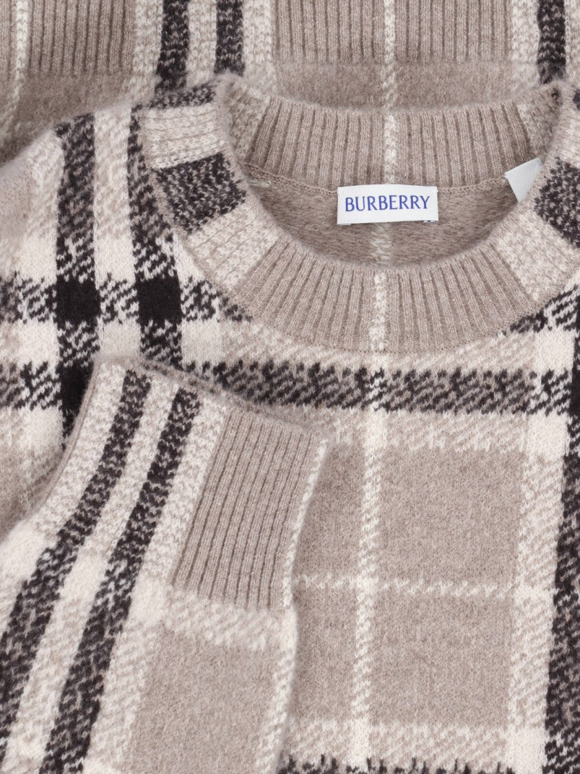 Burberry Multicolor Check Cashmere Crewneck Sweater
