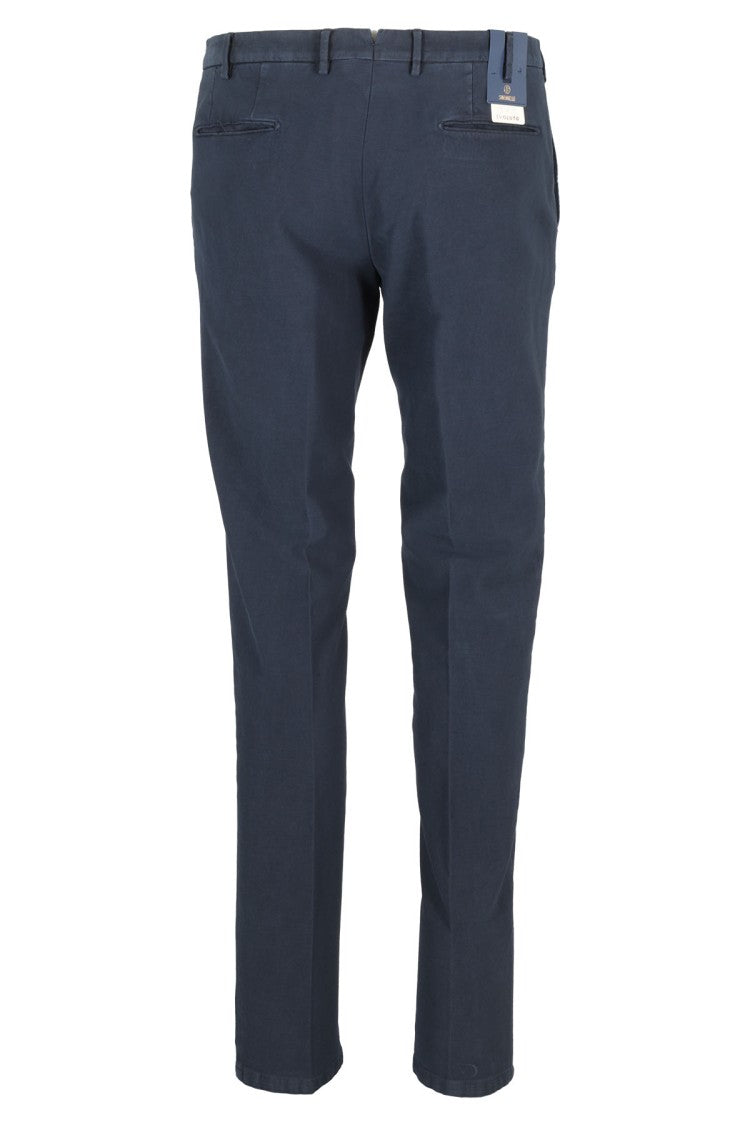 Santaniello Structured Blue Chino Pants