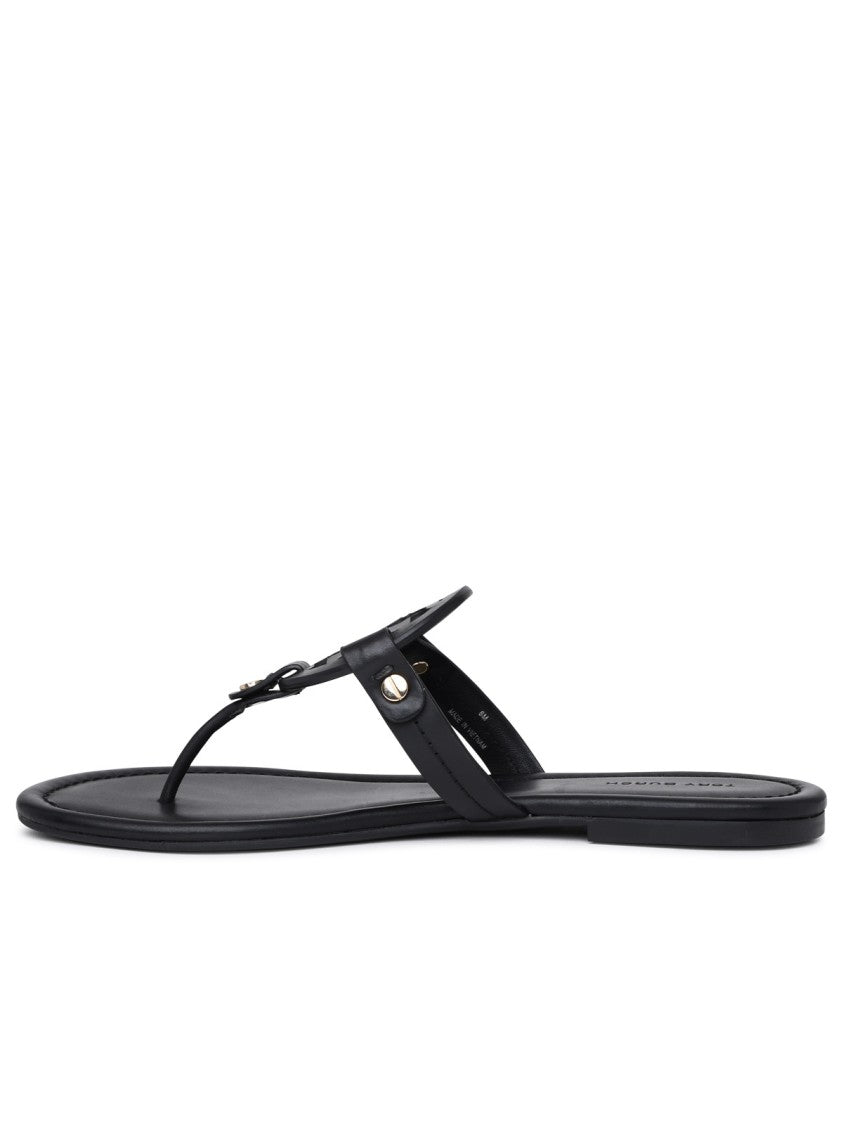 Tory Burch Black Leather Miller Sandals
