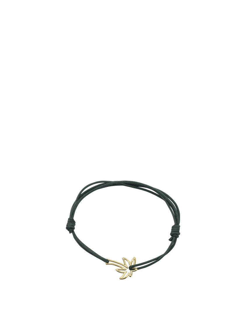 Aliita Adjustable Brass Palm Tree Bracelet With Cotton Rope Design