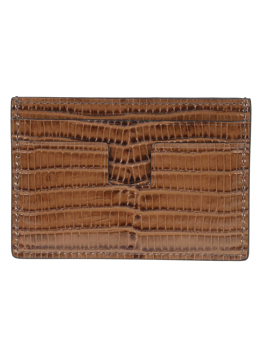 Tom Ford Printed Tejus T Line Classic Crocodile Cardholder