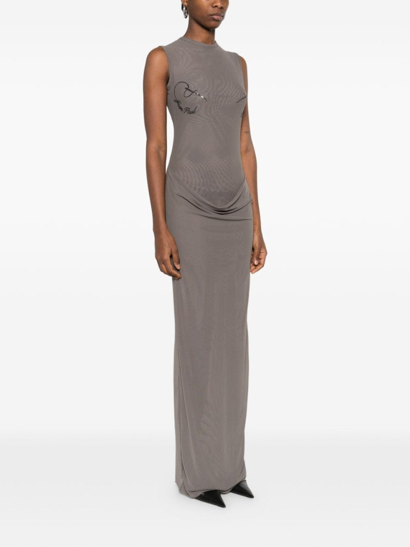 Jean Paul Gaultier Green Silk And Nylon Knit Dress