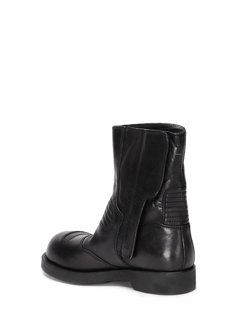 Mm6 By Maison Margiela Biker Ankle Boots With Fold-Over Flap