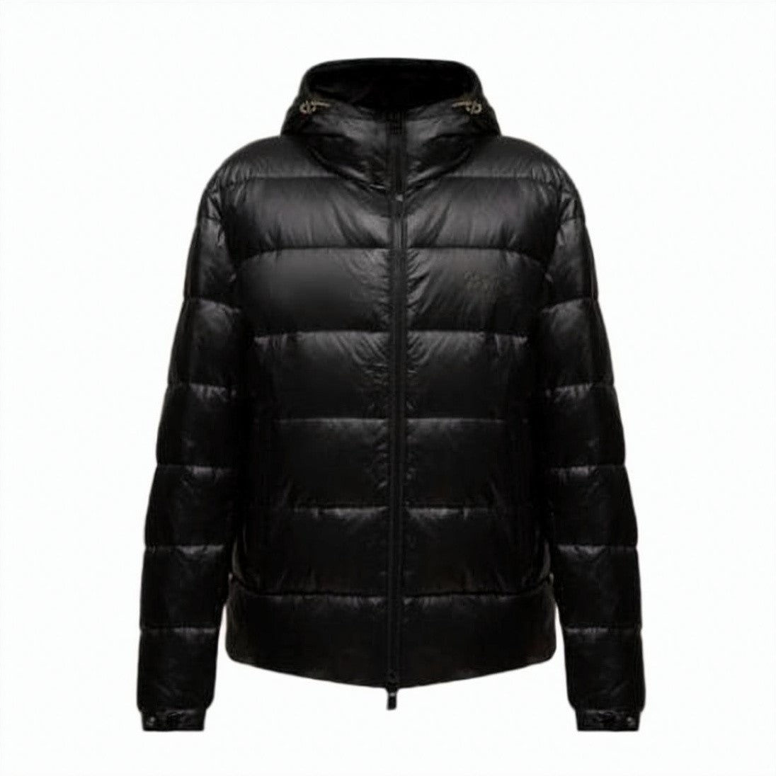 Hugo Boss Padded Black Jacket With High Collar And Hood