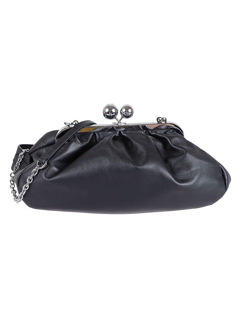 Max Mara Gathered Leather Clutch With Distinctive Clasp