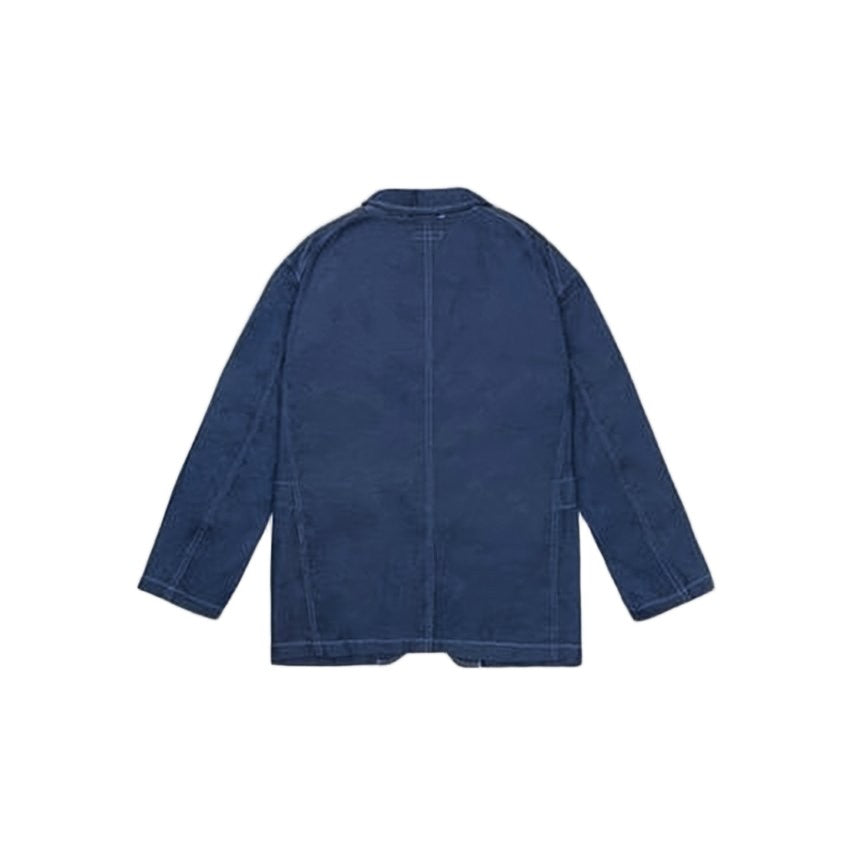 Jil Sander Structured Blue Cotton Jacket With Notched Lapel