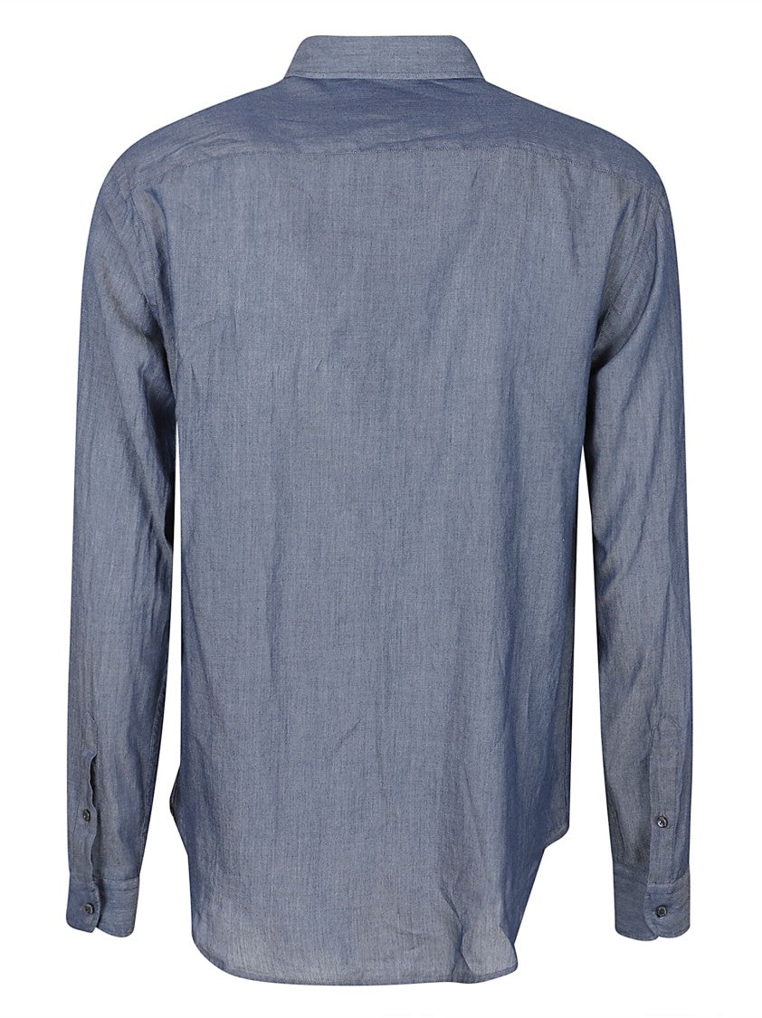 Emporio Armani Classic Long-Sleeve Cotton Shirt With Button-Down Front