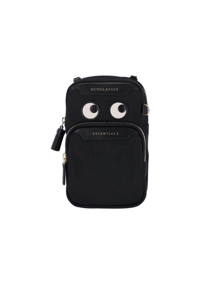 Anya Hindmarch Black Logo Essentials Nylon Shoulder Bag