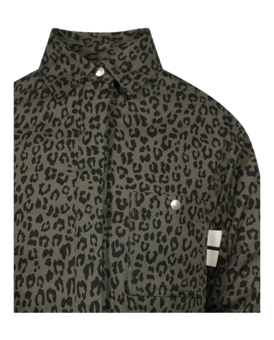 Palm Angels Leopard Camo Puffer Jacket