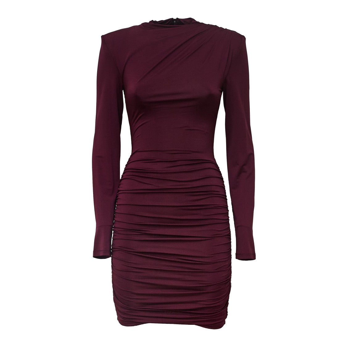 Rotate Draped Mini Dress With Long Sleeves And Fitted Silhouette