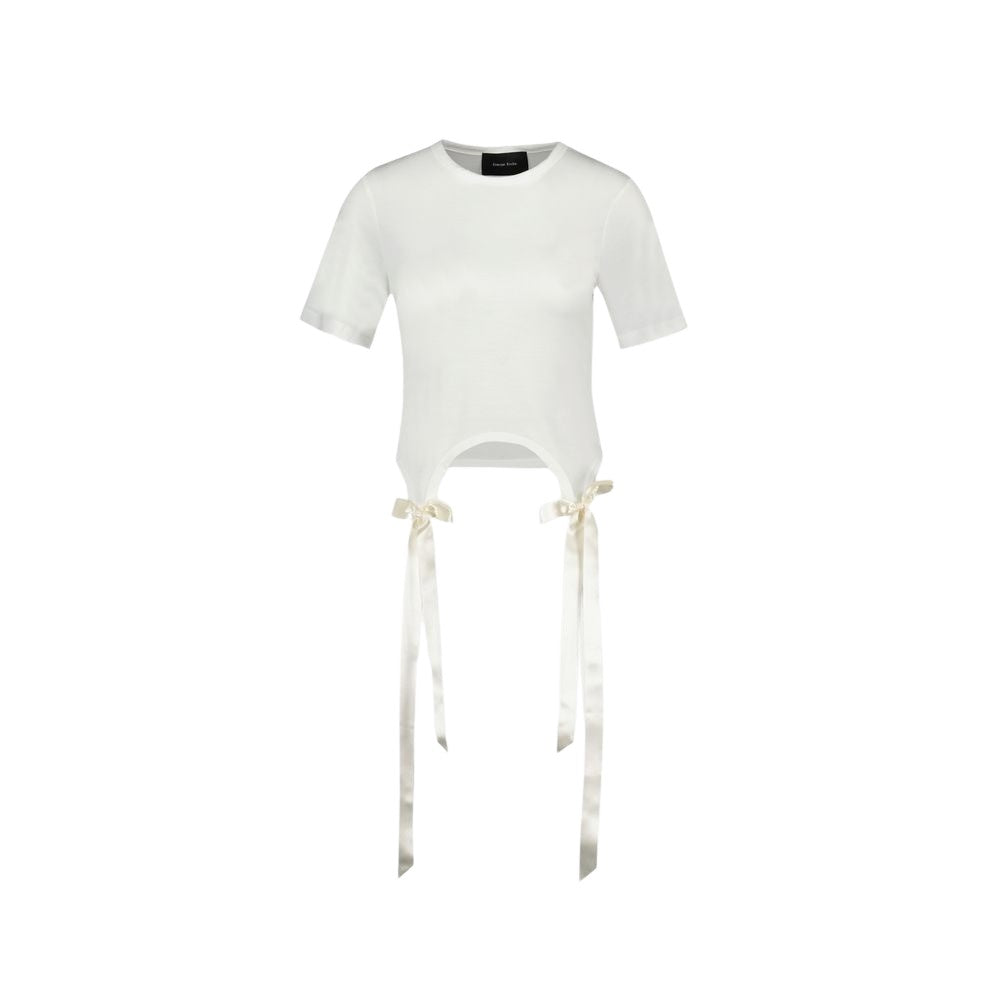 Simone Rocha Bow Tails Easy T-Shirt - Cotton - White