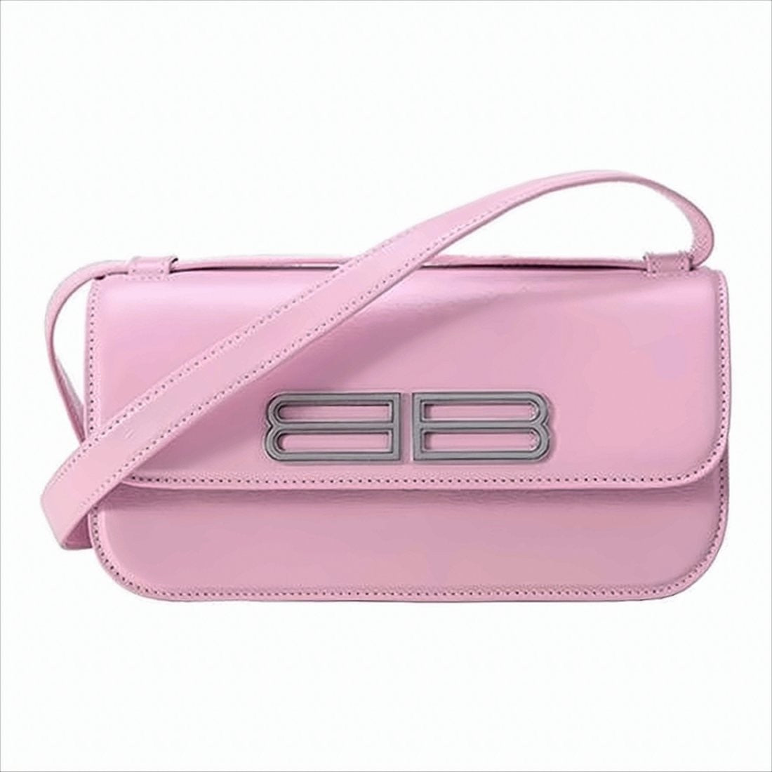 Balenciaga Rectangular Leather Crossbody Bag With Metallic Detail